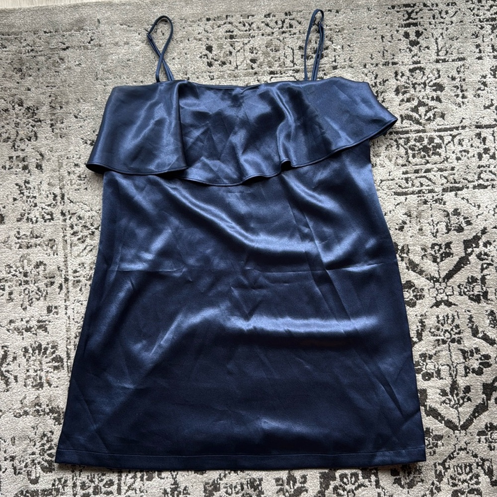 Blue satin shift dress!!